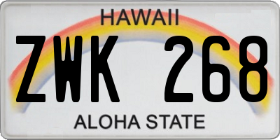 HI license plate ZWK268