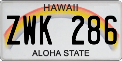 HI license plate ZWK286