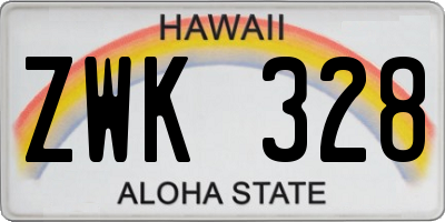 HI license plate ZWK328