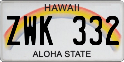 HI license plate ZWK332