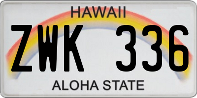 HI license plate ZWK336