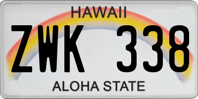 HI license plate ZWK338