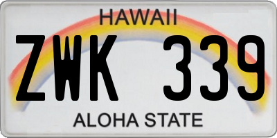 HI license plate ZWK339