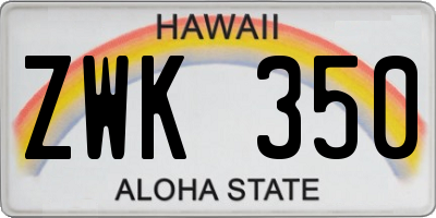 HI license plate ZWK350