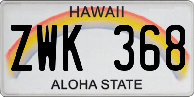 HI license plate ZWK368