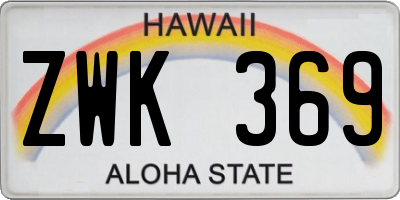 HI license plate ZWK369