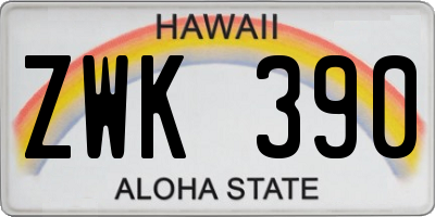 HI license plate ZWK390