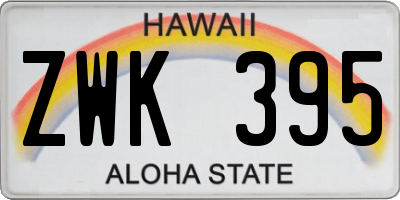 HI license plate ZWK395