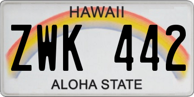 HI license plate ZWK442