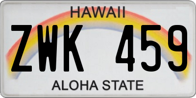 HI license plate ZWK459