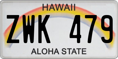 HI license plate ZWK479