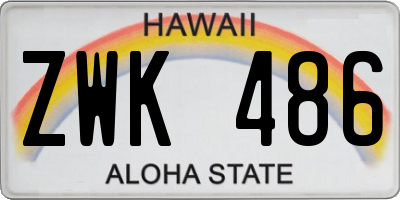 HI license plate ZWK486