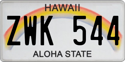 HI license plate ZWK544