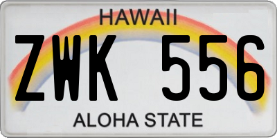 HI license plate ZWK556