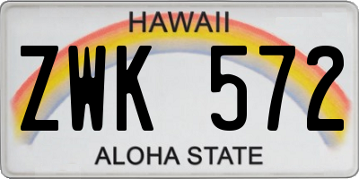 HI license plate ZWK572