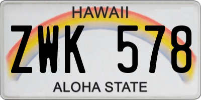 HI license plate ZWK578