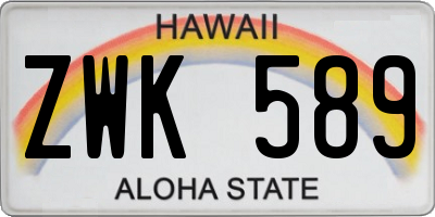 HI license plate ZWK589