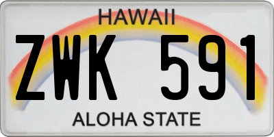 HI license plate ZWK591