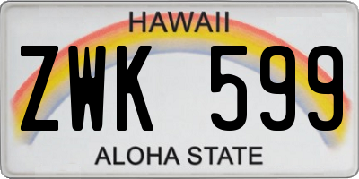 HI license plate ZWK599