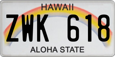 HI license plate ZWK618
