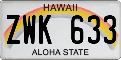 HI license plate ZWK633