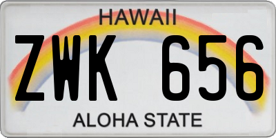 HI license plate ZWK656