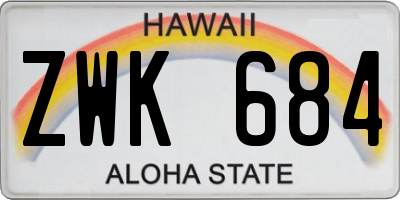 HI license plate ZWK684