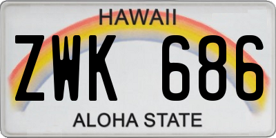 HI license plate ZWK686
