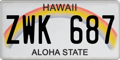 HI license plate ZWK687