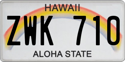 HI license plate ZWK710