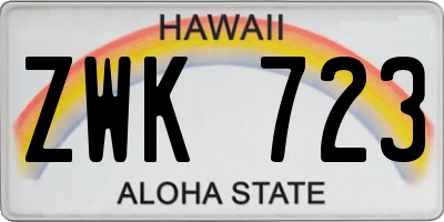 HI license plate ZWK723