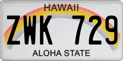 HI license plate ZWK729