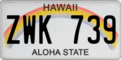 HI license plate ZWK739