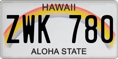 HI license plate ZWK780