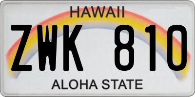 HI license plate ZWK810
