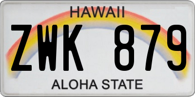 HI license plate ZWK879
