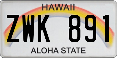HI license plate ZWK891