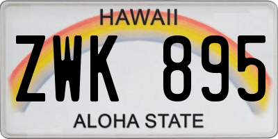 HI license plate ZWK895