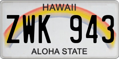HI license plate ZWK943