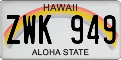 HI license plate ZWK949