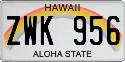 HI license plate ZWK956