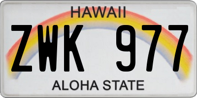 HI license plate ZWK977