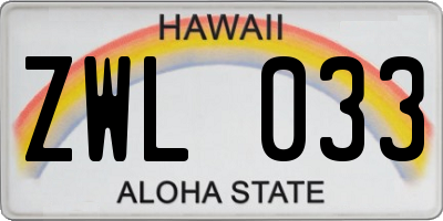 HI license plate ZWL033