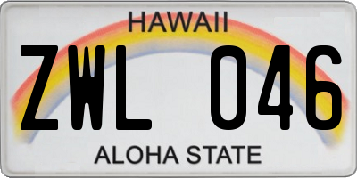 HI license plate ZWL046