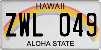 HI license plate ZWL049