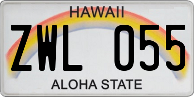 HI license plate ZWL055