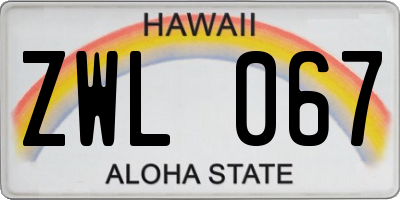 HI license plate ZWL067