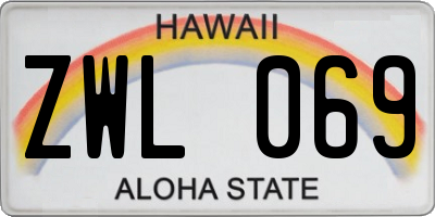 HI license plate ZWL069