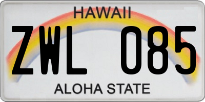 HI license plate ZWL085