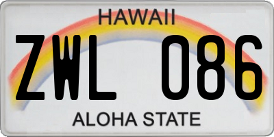 HI license plate ZWL086